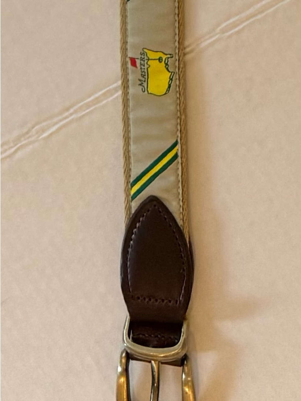 Masters Tournament Belt – Augusta National Logo, Size 34/35, Leather & Brass